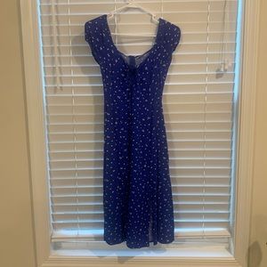 Others Follow XS midi royal blue flower printed dress